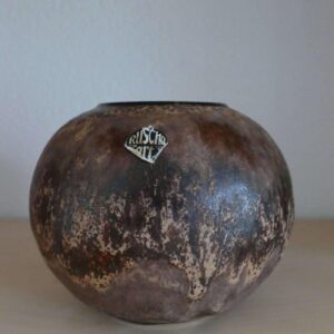Ruscha Art brown spherical vase