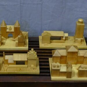 Set of four architectural models