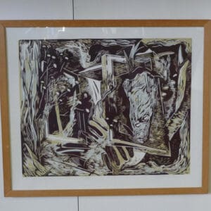 Lino print "tuinserie" (garden series) Jacques van Erven