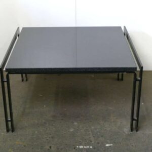 Metaform side table coffee table painted steel and granite