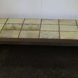 Rectangular vintage coffeetable with tiled top