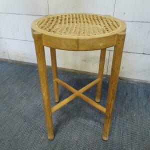 Wooden stool with rattan seat from the HK living webbing collection