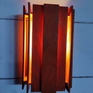 Scandinavian wooden slat lamp