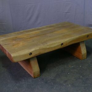 Brutalist oak coffee table