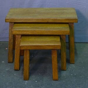 Brutalist oak nesting tables