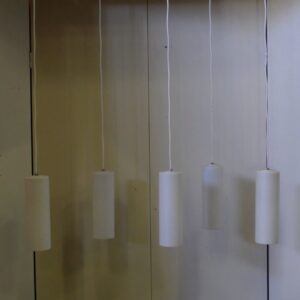 Set of five cylindrical opaline lamps RAAK Amsterdam